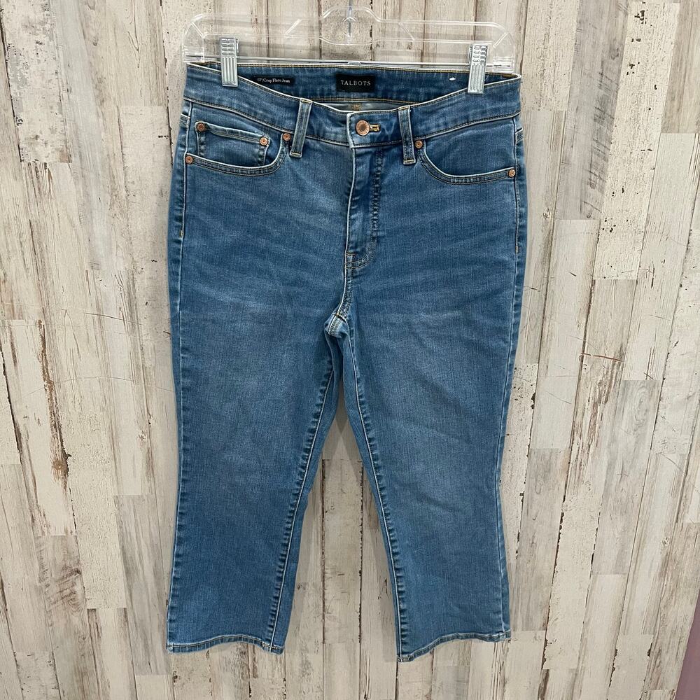 Talbots Crop Flare Mid Rise Jeans Medium Wash Womens Size 6 Petite